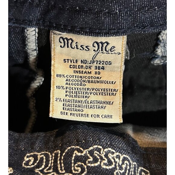 Miss Me Skinny Sequin Sparkle Jeans Dark Wash Low Rise - Picture 8 of 8